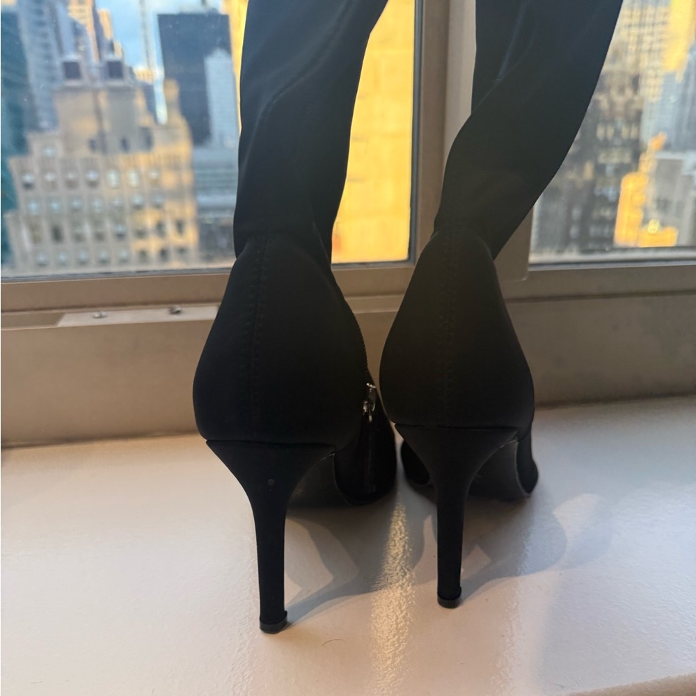Pointed Toe Stretch Thigh High Stiletto Boots - Size 8.5 - Picture 4 of 4